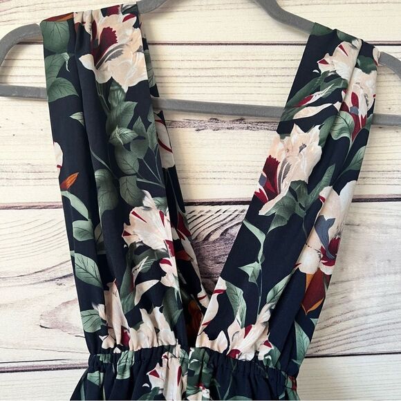 Lulus Elated Energy Navy Blue Floral Tropical Convertible Romper - Picture 6 of 9